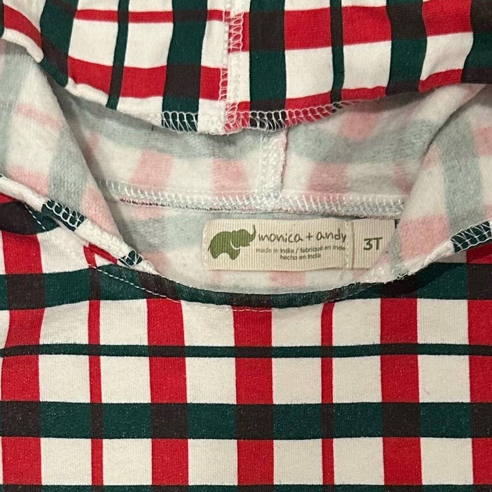 Monica & Andy Green & Red Plaid Hooded
Ruffle Sweatshirt Dress, Size 3, MSRP $30 - Picture 3 of 5